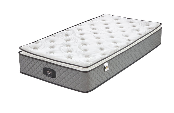 Single size Comfort Euro Top mattress with breathable fabric and pocket spring structure.