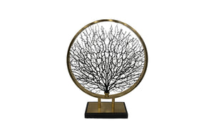  Elegant gold coral tree décor on black base – bold and artistic home accent.