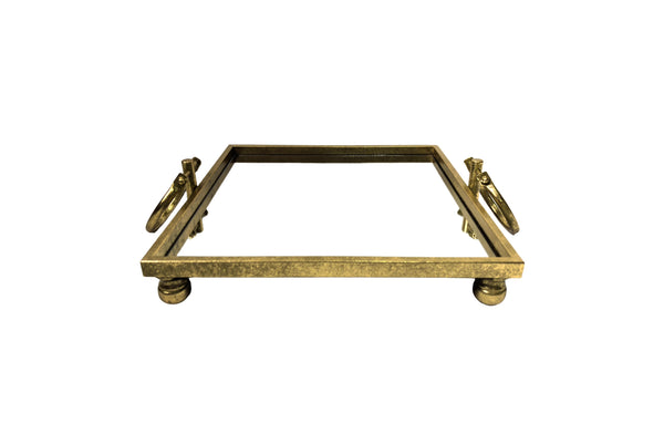 Elegant gold square mirror tray – stylish, luxe, and functional.