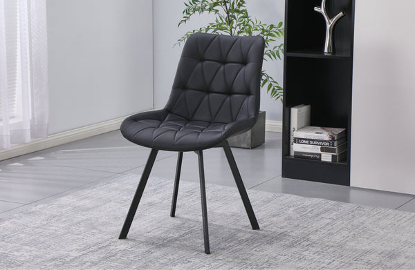 Black Emerson dining chair styled in modern room adding sleek contrast and contemporary character
