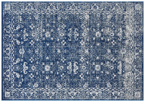 Evoke 252 Navy Rug front view showcasing intricate floral pattern