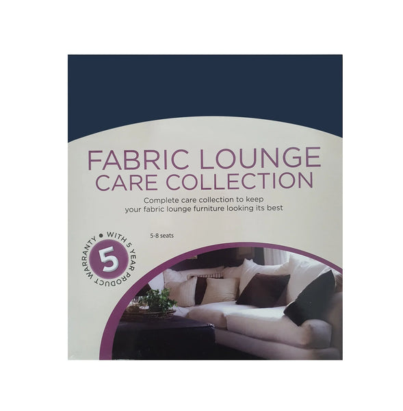 Fabric Lounge Care Collection kit with 5-year warranty for fabric sofa protection and maintenance