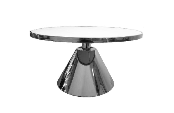 Glam designer black coffee table with stainless steel frame and white marble top