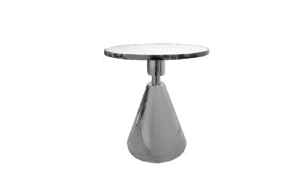 Glam designer black side table with stainless steel frame and white marble top