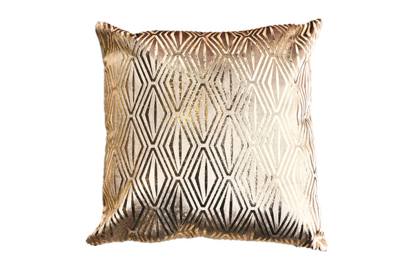 Gold Diamond Designer Cushion with textured diamond pattern, 45x45cm, luxury accent pillow
