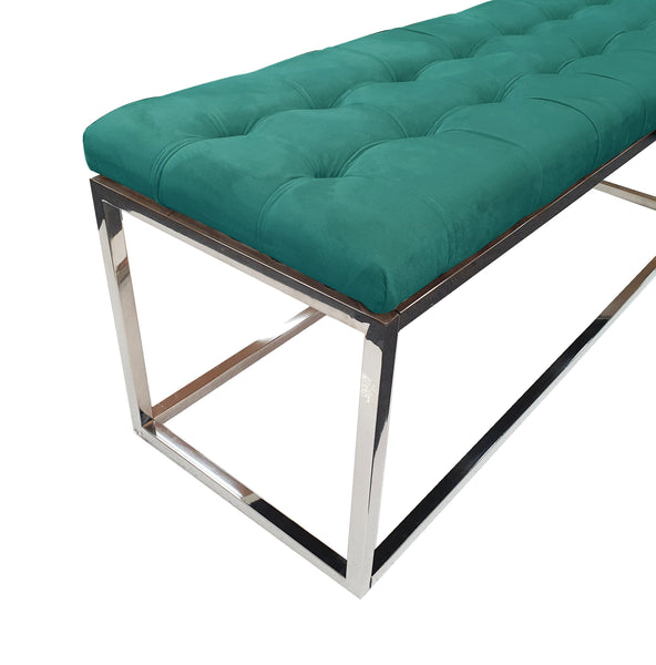 Holly Ottoman Silver Frame - 6 Colours Available