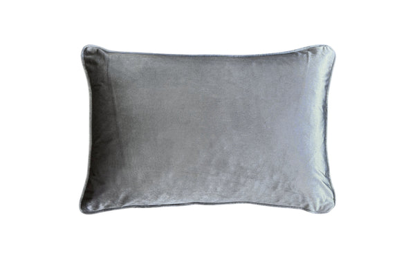 Grey velvet cushion 40x60 cm with plush texture and elegant look