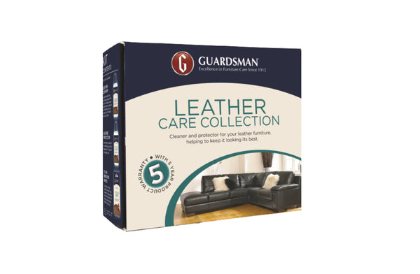 Guardsman leather care collection box with cleaner protector and warranty