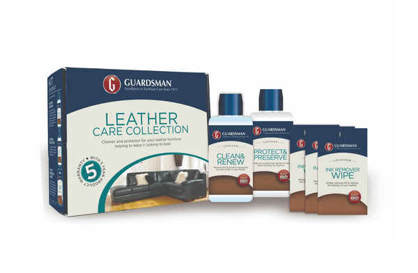Guardsman leather care kit with cleaner protector and ink remover wipes