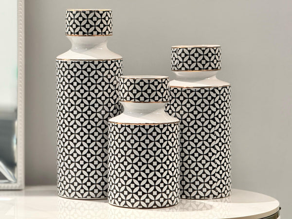 Hampton Flower Vases by Furniture and Giftwares styled on a tabletop in a home interior setting