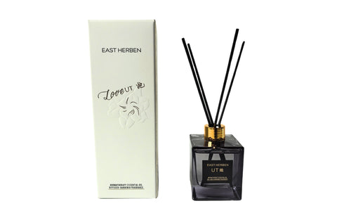 Herben Gardenia Diffuser 200ml with elegant packaging and gold-accented bottle.