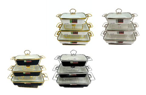 Luxury Chafing Dish with Lid & Rack Food Warmer – 3 Sizes & 2 Colours Available