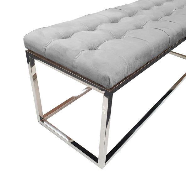 Holly Ottoman - Silver Frame - Furniture and Giftware 