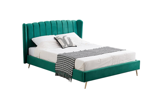 Vienna Velvet Bed - Peacock Green