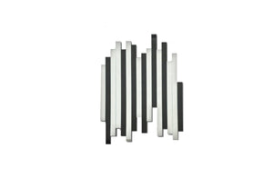 Single Luxe panel mirror in black finish, bold modern rectangular design for wall décor.