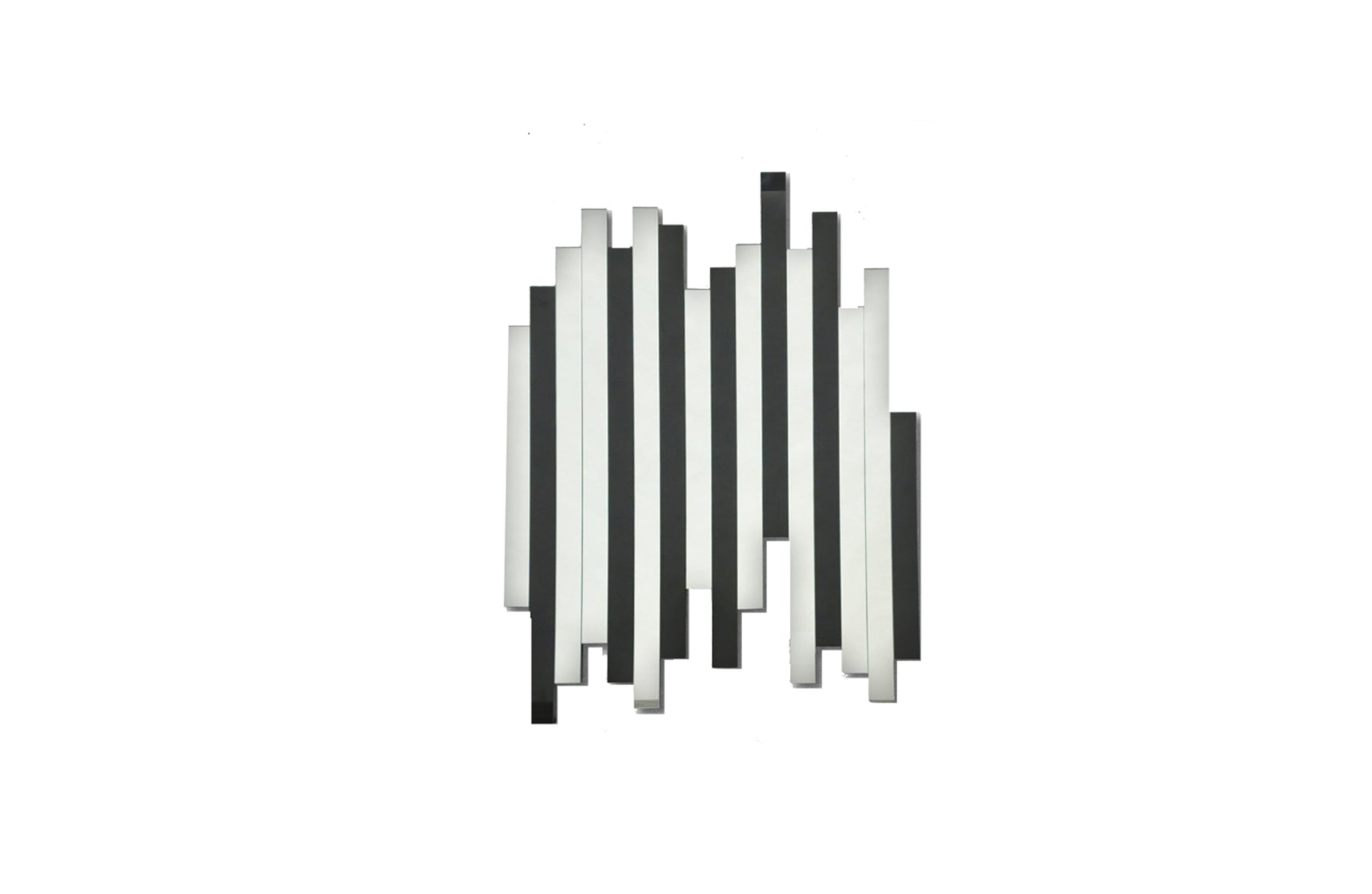 Single Luxe panel mirror in black finish, bold modern rectangular design for wall décor.