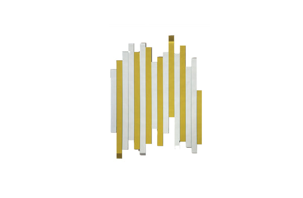 Single Luxe panel mirror in gold finish, elegant rectangular wall mirror with luxury appeal.