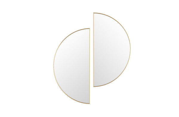 Half Moon Metal Mirror - Black / Gold - 2 Sizes Available