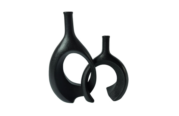 Elegant black Nordic Unity vases, adding sleek sophistication to any interior space.