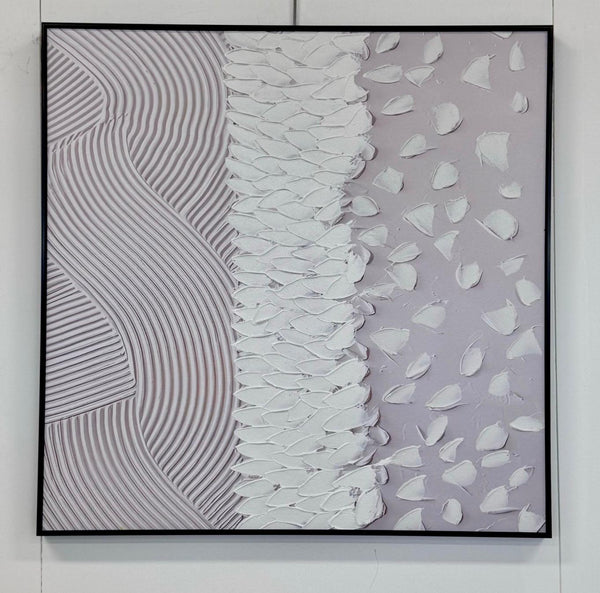 Elegant Nordic framed canvas wall art adding calming charm to modern interior spaces.