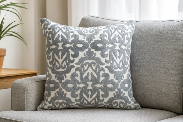 Shaun Embroidery Luxury Cushion - Designer Pillow