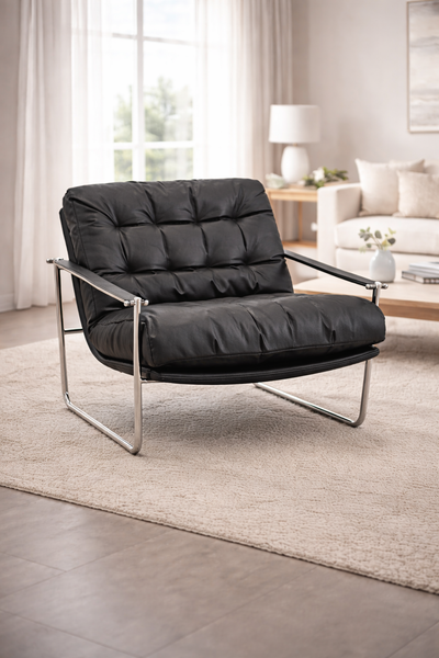 Archer Tufted Vegan Leather Arm Chair