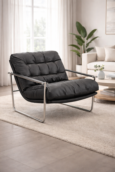 Archer Tufted Vegan Leather Arm Chair