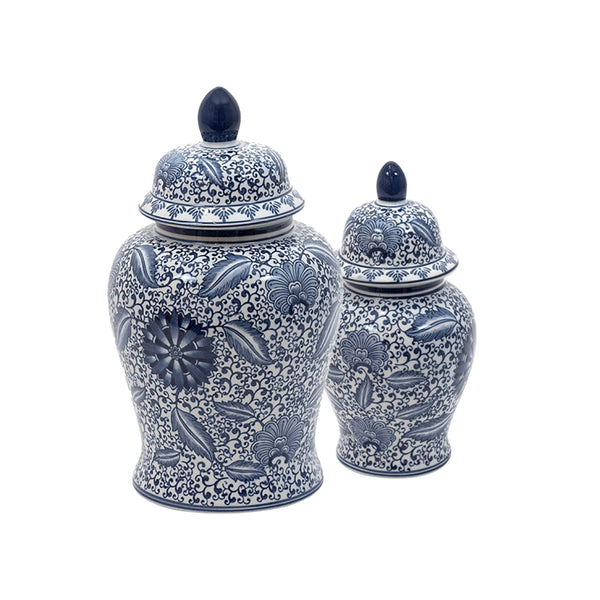 Blue/White Porcln Ginger Jars - 2 Sizes Available