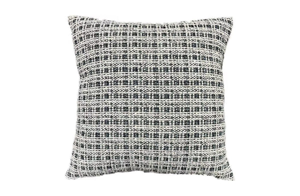 Woven Texture Designer Cushion with multi-color blue, grey and white pattern, 45x45cm