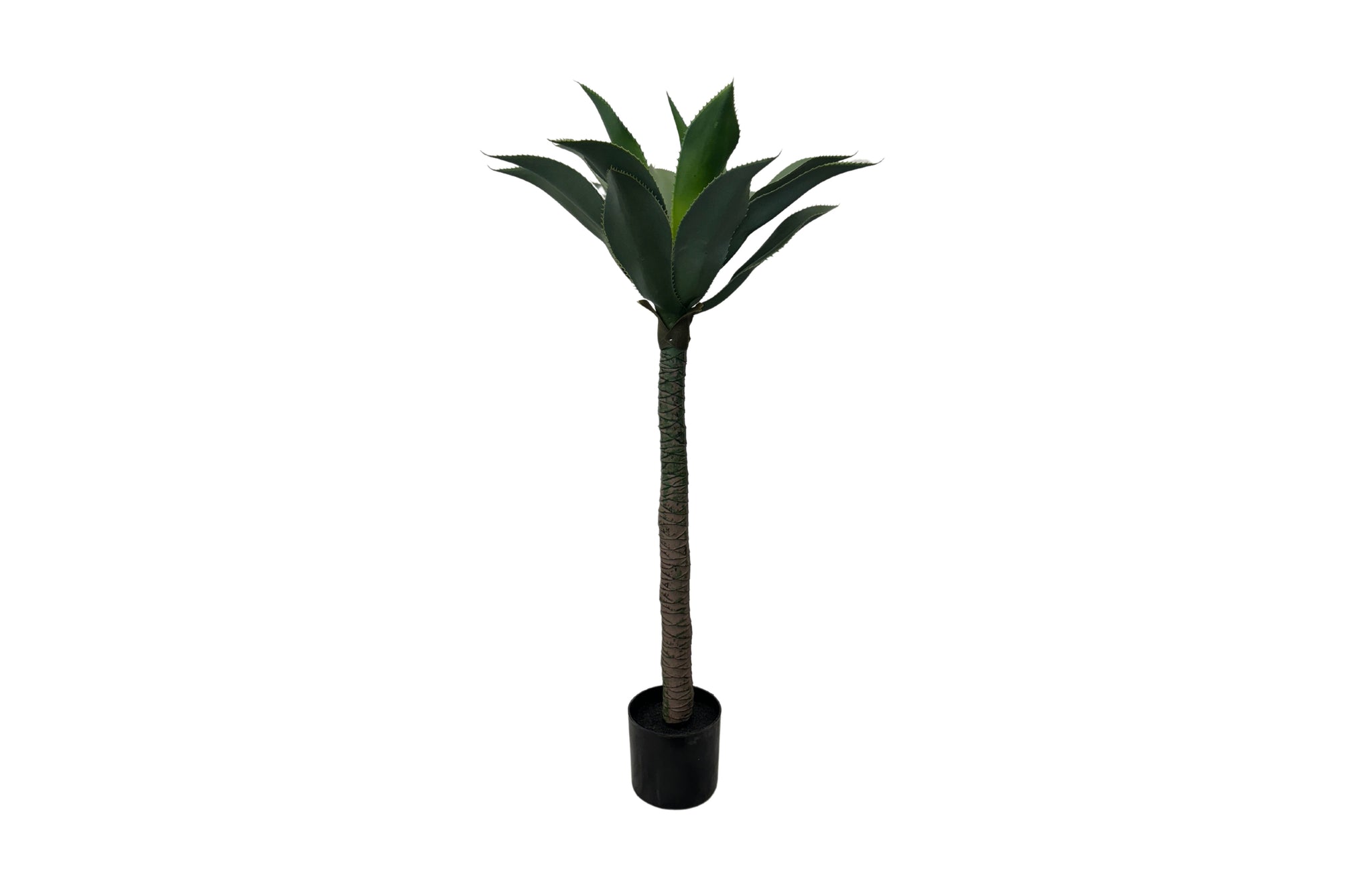 Lifelike artificial Yakka plant standing tall at 110cm in a simple black pot.