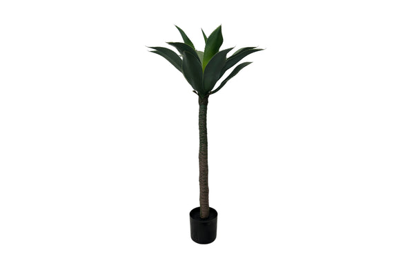 Lifelike artificial Yakka plant standing tall at 110cm in a simple black pot.